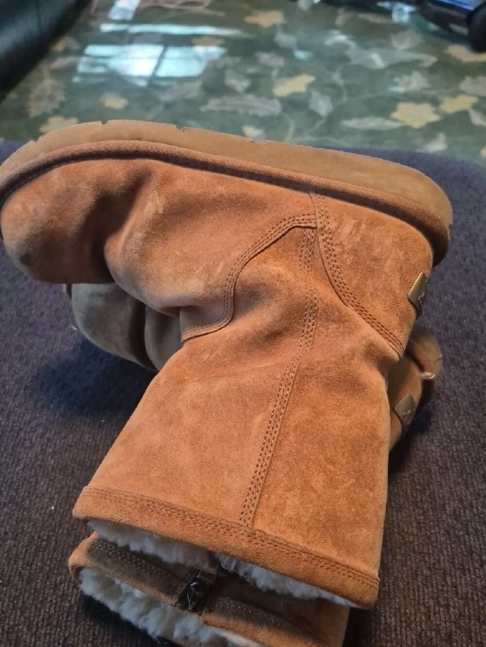 UGG Chestnut Suede Mid-Calf Boots
